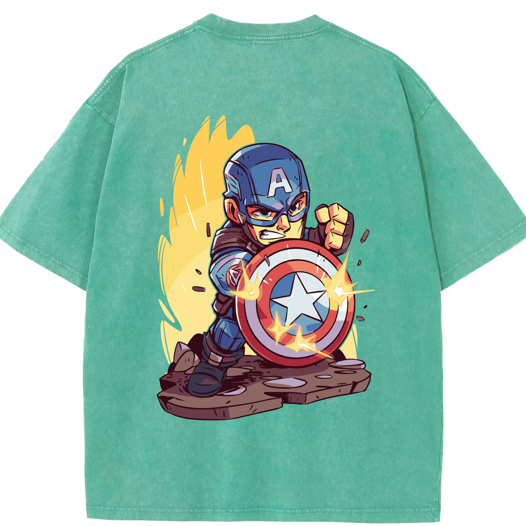 （画像用） アベンジャーズ The Avengers 綿100% ヴィンテージ風 半袖Tシャツ（背面プリント）